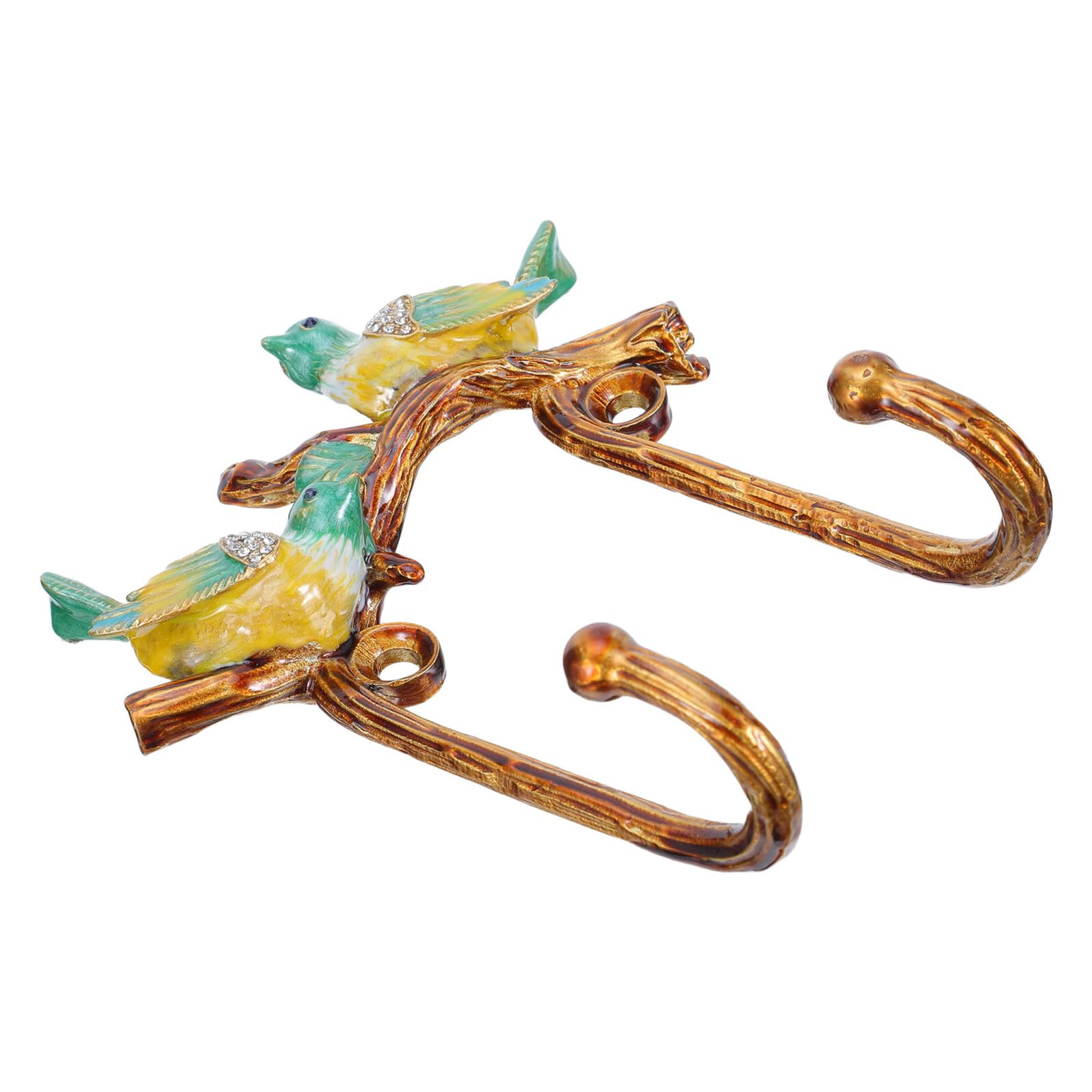 Patères Oiseaux Émaillées en zinc lot de 2 crochets muraux vintage déco