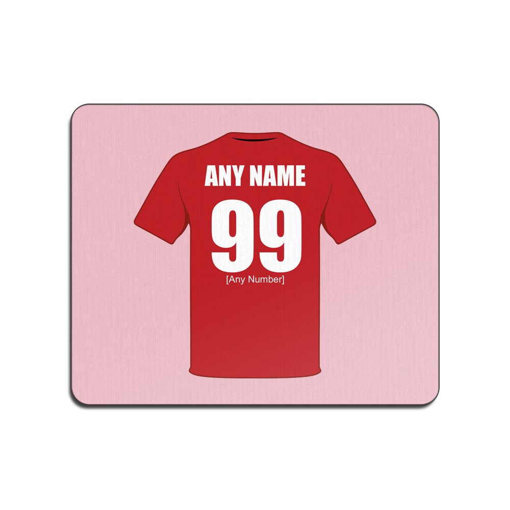 Personalised Gift - United Mouse Mat (Football Club Design Theme, Colour Options) - Any Name/Message on Your Unique Pad MouseMat MousePad Manchester Red Devils Army Reds