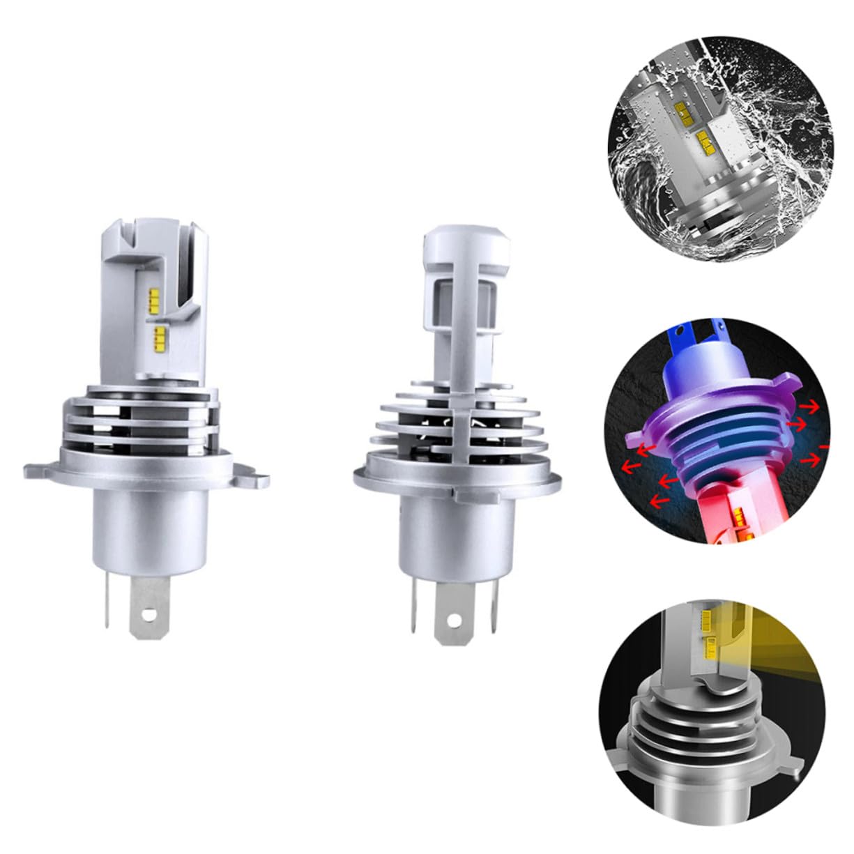 Alipis 2pièces Ampoule de Phare LED Lampe de Croisement Route pour Véhicule Blanc Froid Lot