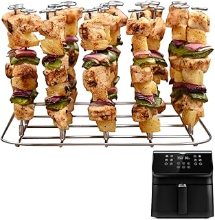 INFRAOVENS Air Fryer Rack for Cosori Pro II Air Fryer Oven Combo 5.8QT 12-in-1 Large, Stainless Steel Accessories for Max XL 5.8 quart, Airfryer Skewer Stand, Kabobs and Rib Barbecue BBQ Rack