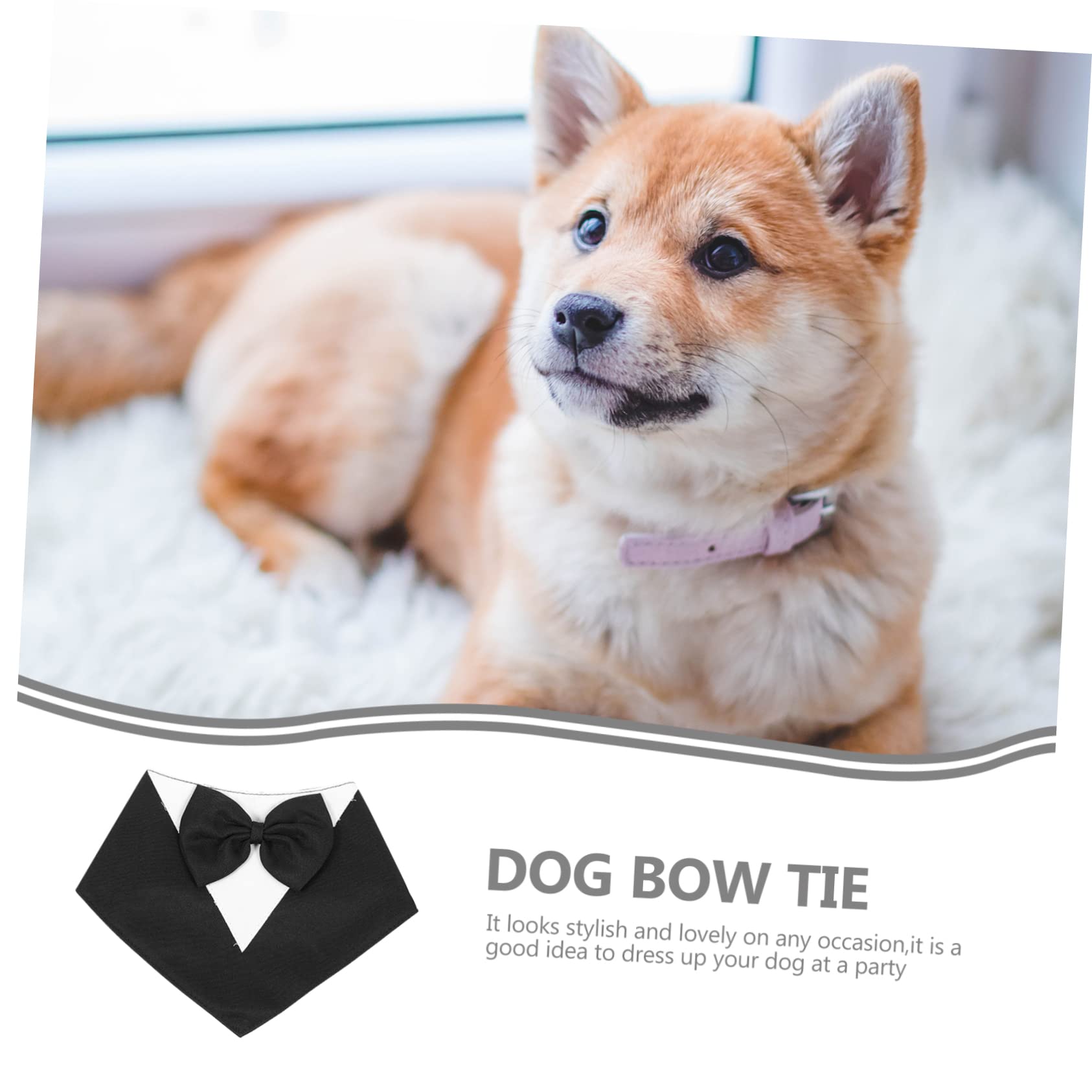 POPETPOP 3stücke Puppy Suit Hundebandana Mit Verstellbarem Halsband Und Fliege Für Haustiergeburtstagsfeiern Hochzeiten Und Besondere Anlässe