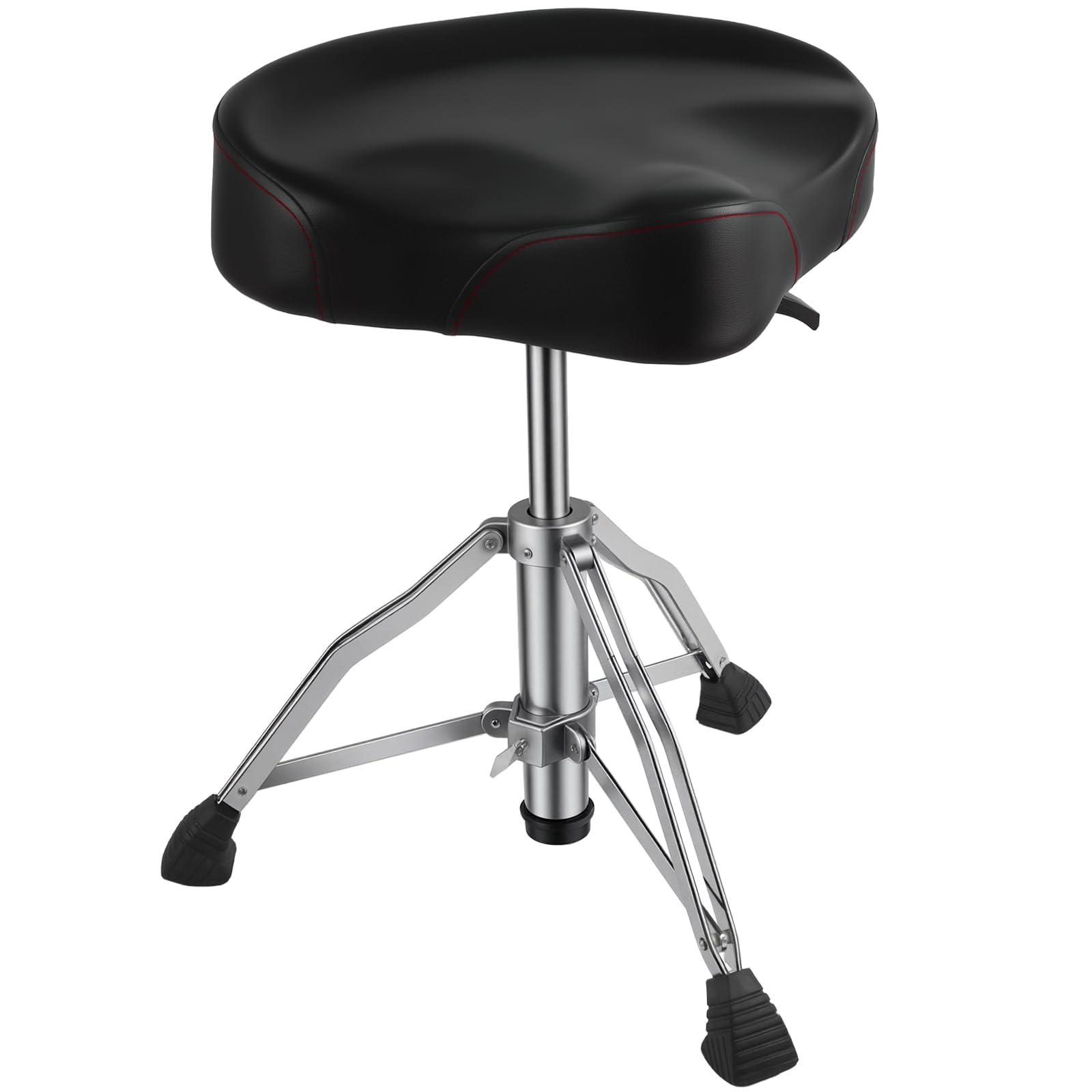Robuster Schlagzeug-Thron, verstellbare Höhe von 44,9 - 62,6 cm, bequeme PU-Oberfläche, Motorrad-Stil, Schlagzeughocker, extra dicker Sitz, entworfen für erwachsene Schlagzeuger