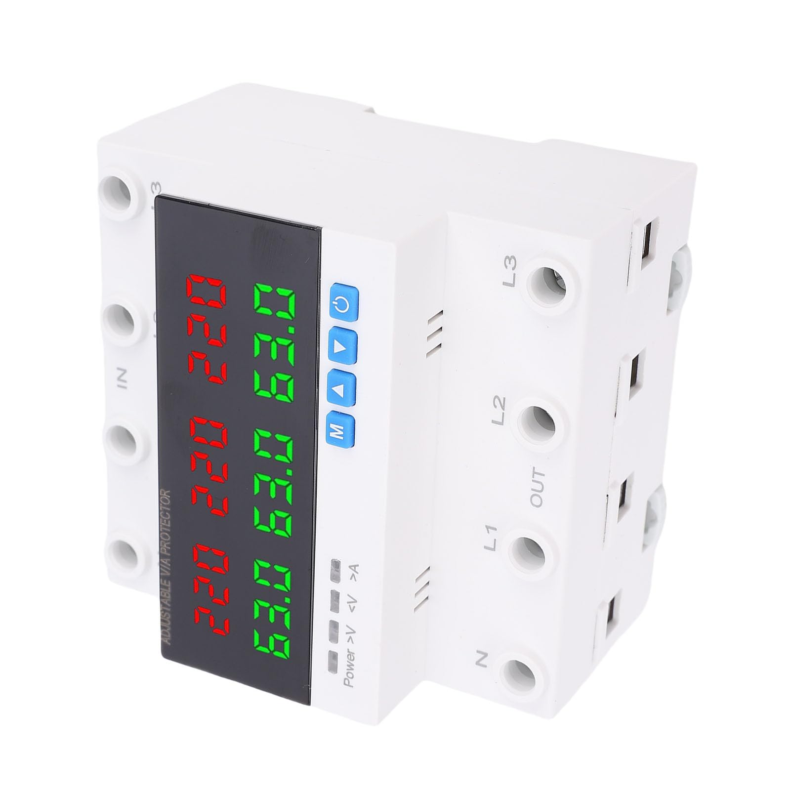 FTVOGUE Interruptor de Transferencia Automática 4P 63A, ATS Trifásico con Protección contra Sobretensión y Subtensión de Sobrecorriente Ajustable para Red Eléctrica del Inversor del Generador,