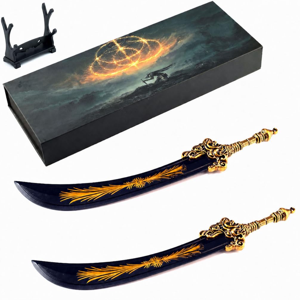 Wonsunte Elden Rings Starscourge Greatsword‌ 2-Piece Game Model with Box 22Cm/8.66In Metal Figures Desk Ornaments Gaming Collection Gift for Gamers Collectors