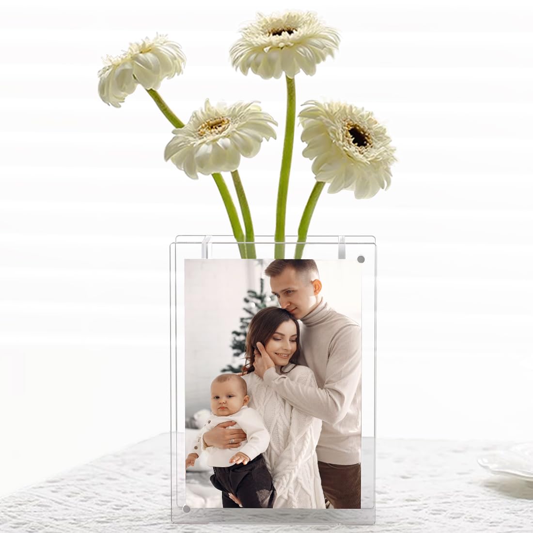 Jarrón Acrílico Con Forma De Marco De Fotos | Decoración Minimalista Para Escritorio O Salón