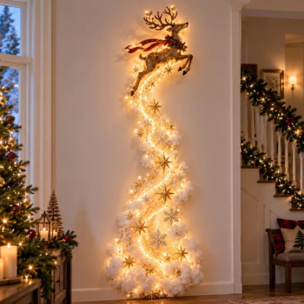LED Christmas Lights Magic Wall Decor, Magical Winter Living Room Decor, C