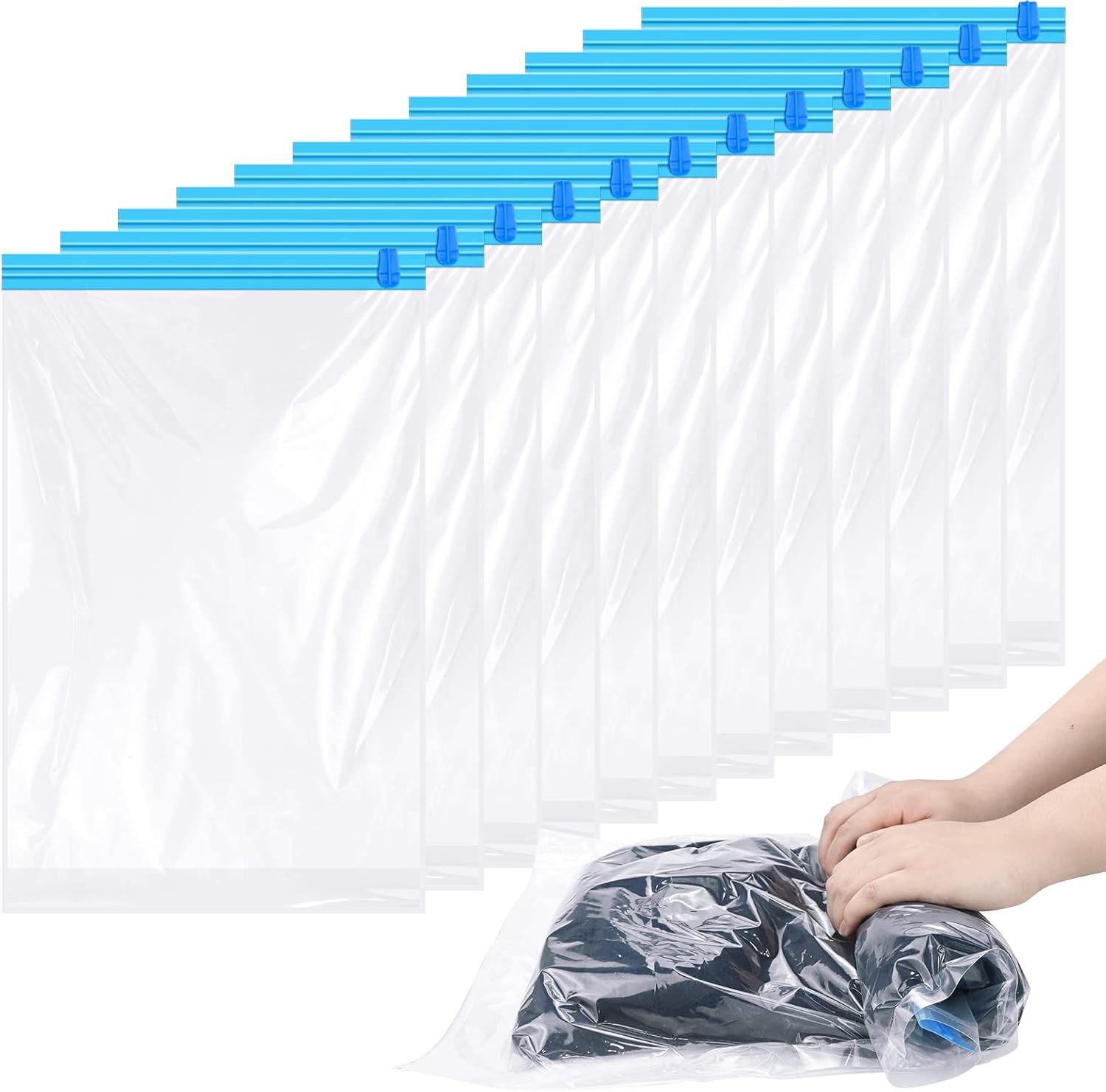 Roll Up Storage Bags for Travel, 12 Pack 60x40 CM Compression Bags for