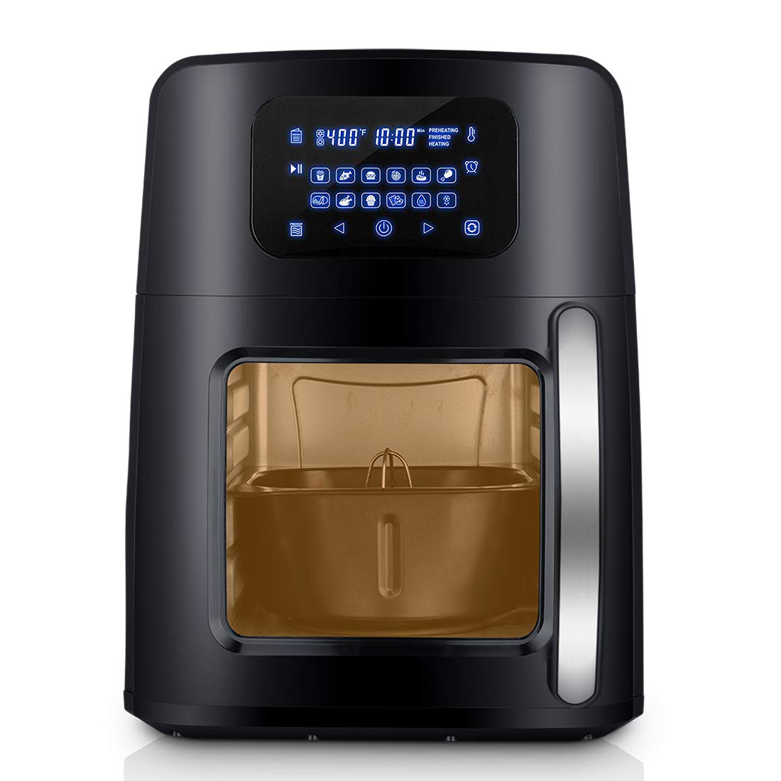 SARKI Air Fryer XL, 6-Piece Accessories Air Oven with 12 Quart Capacity, 12 Pre-set Settings, Large Viewing window, Rapid Air Circulating Technology - 1700W /110V (Air Fryer-Upgraded)