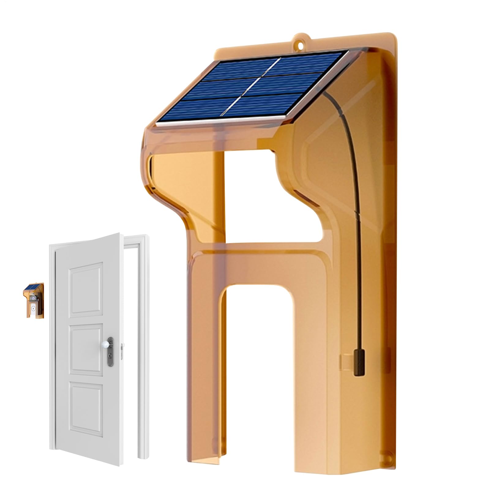 Ring Doorbell Cover - 8.46in Door Bell Protective Cover, Gate Bell Rain Case, Transparent Weatherproof Case With 110mA Solar Panel | Chime Camera Protector For Apartment Home Workplace