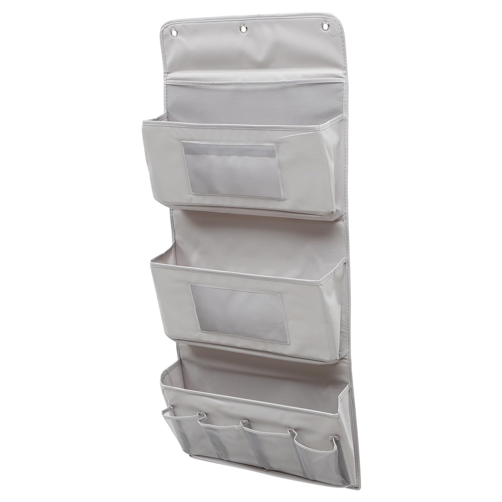 Healeved Bolsa de Almacenamiento Colgante para Armario y Pared Organizador de 3 Capas en Tela Gris Bolsa para Colgar en Puerta Adecuado para Orden en Dormitorio y Sala