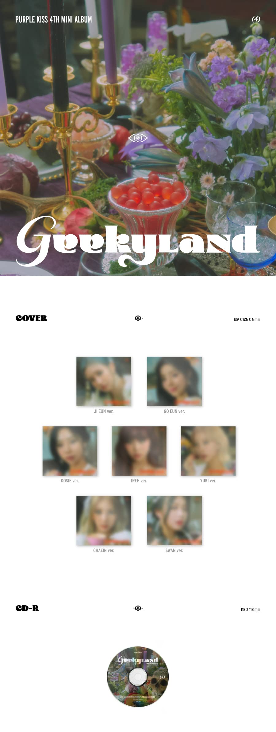 Beso púrpura - Geekyland - Digipack Ver. (4º Mini álbum) CD+póster doblado (juego de 7CDs)
