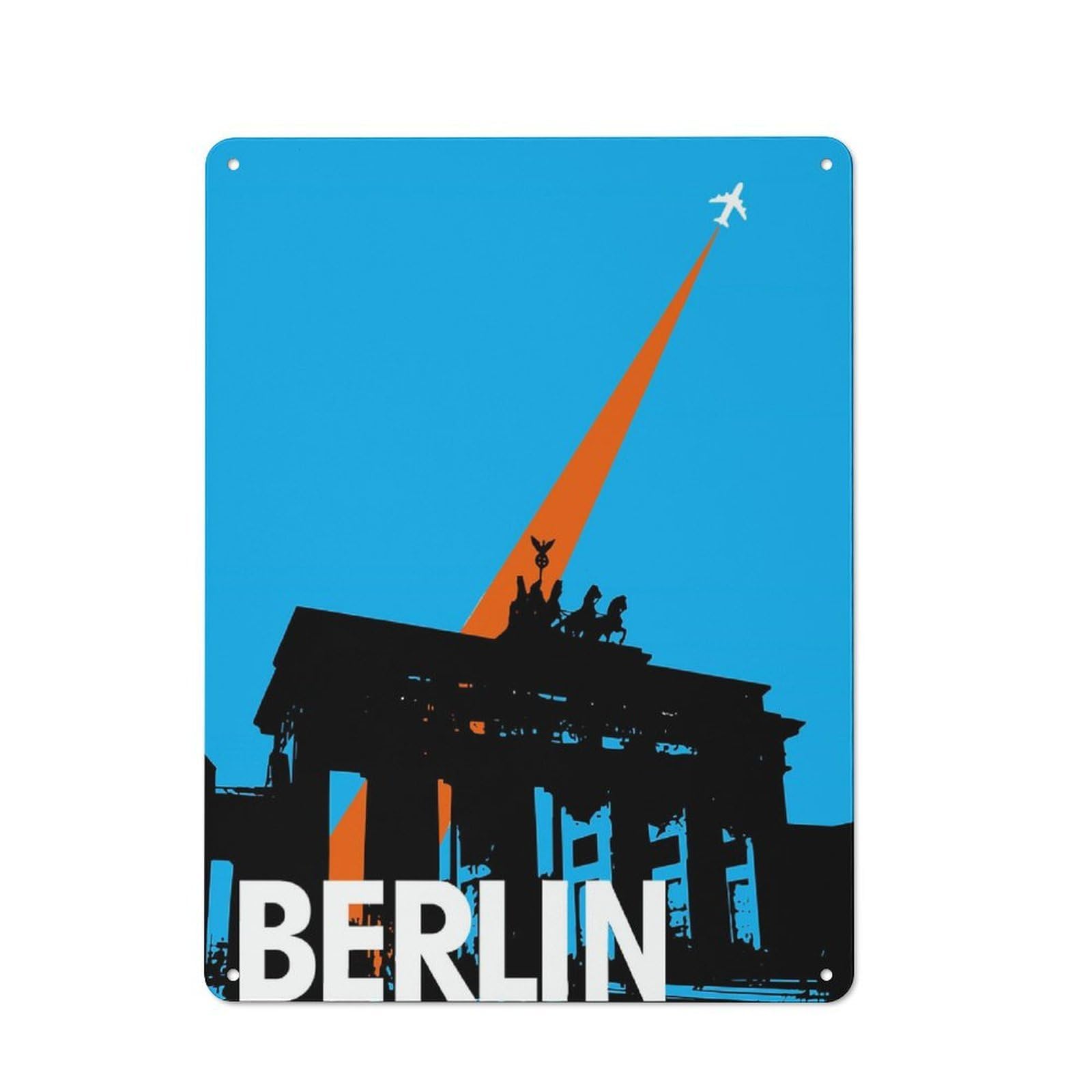 Junmoney Berlin Travel Retro Metal Sign 40X30cm Featuring For Bar Or Restaurant, For Bar Decor Enthusiasts
