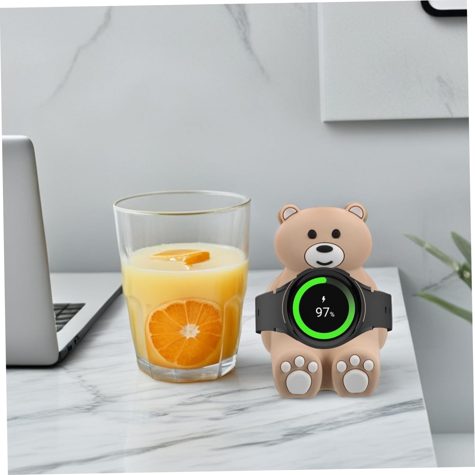 COLLBATH Supporto di Ricarica per Orologi Smartwatch Serie Watch6/5 in Silicone a Forma di Orsetto, Base Porta Orologio da Tavolo Verticale Salvaspazio per Casa e Ufficio, Compatibile