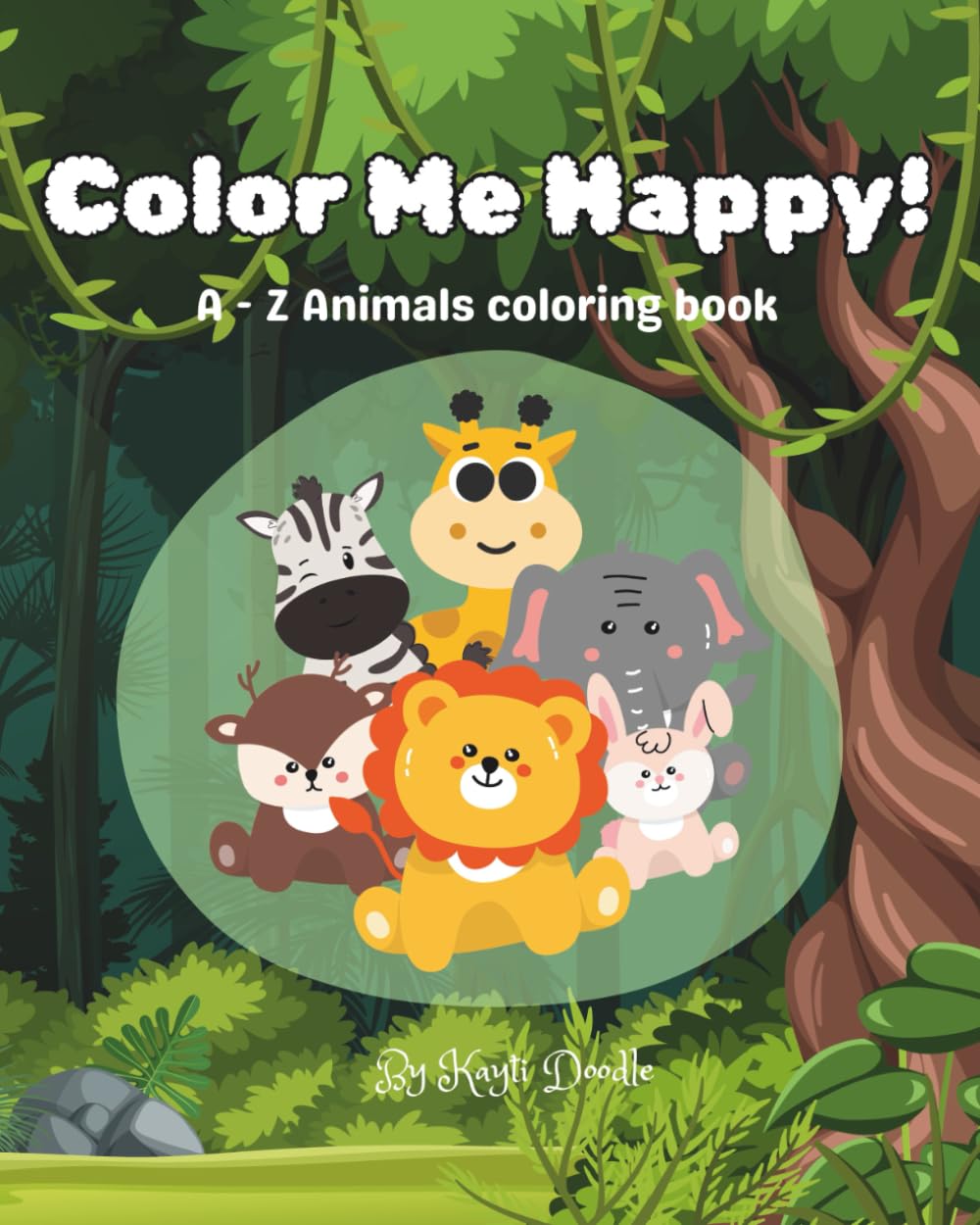 Color Me Happy: A - Z Animals coloring book