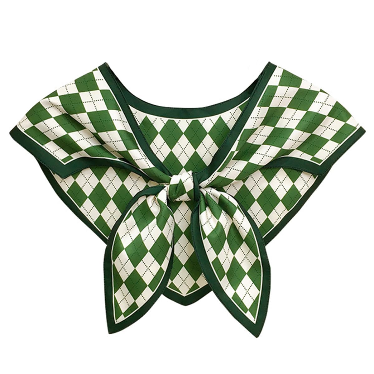 SamHeng Mujeres Decorativo Chal Cuello Falso, Moda Anudado Bufanda Triángulo Verano Capa de Hombro, Desmontable Camisa Falso Cuello