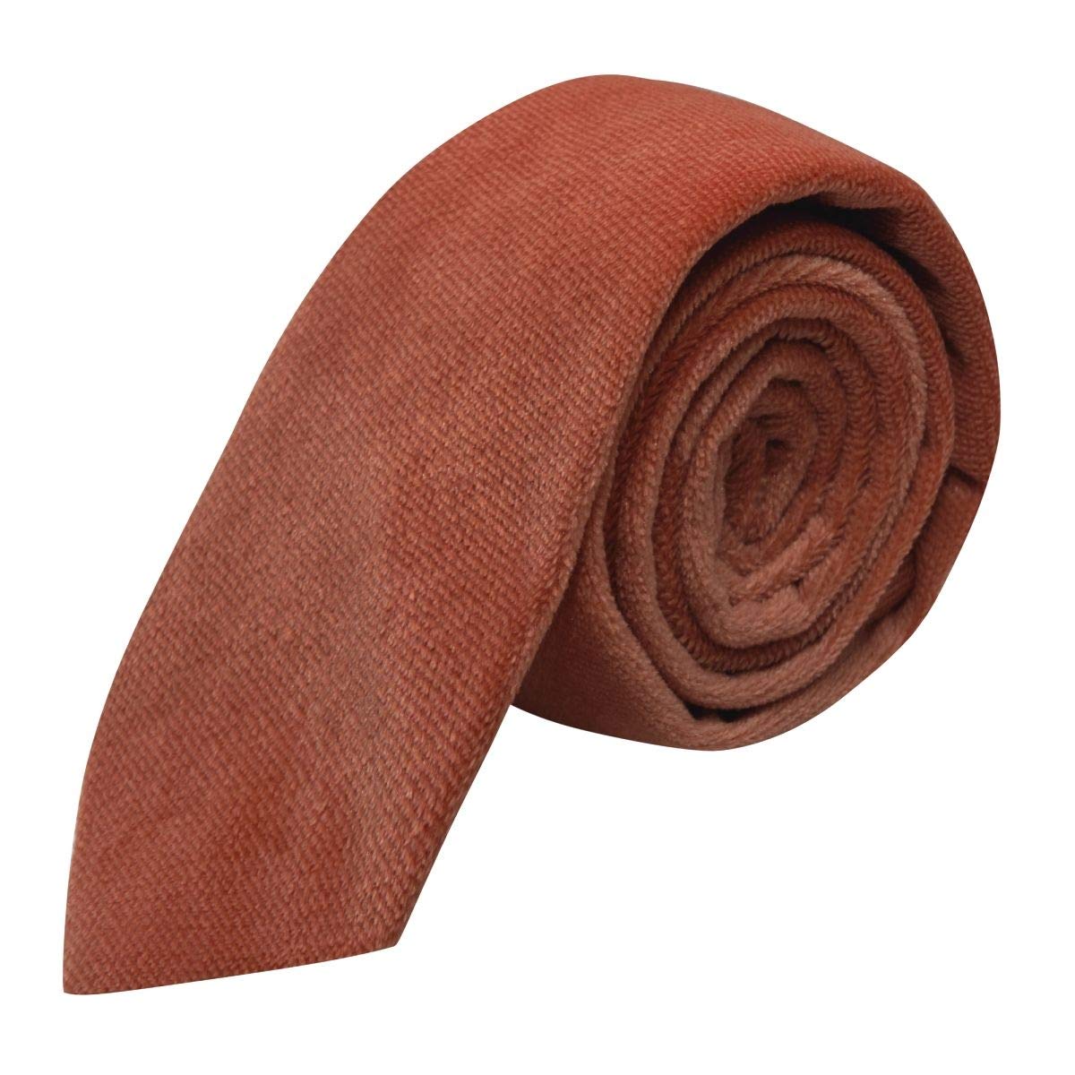 King & Priory Luxury Bronze Textured Velvet Tie, Brown