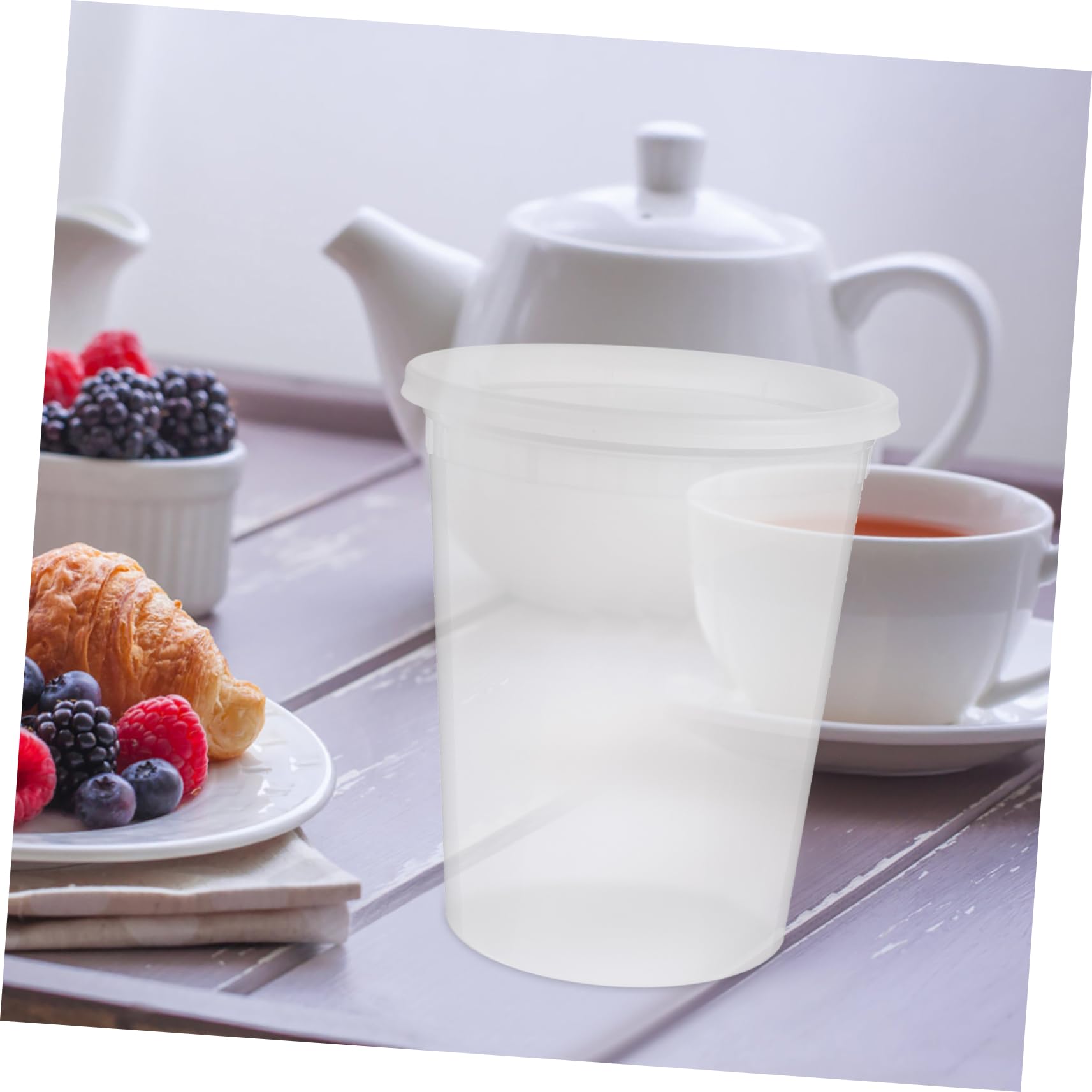 OFFSCH Sealed Soup Cups 20 Sets Takeout Food Bowls Covers Sturdy Disposable Soup Cups Airtight Food Storage Lids