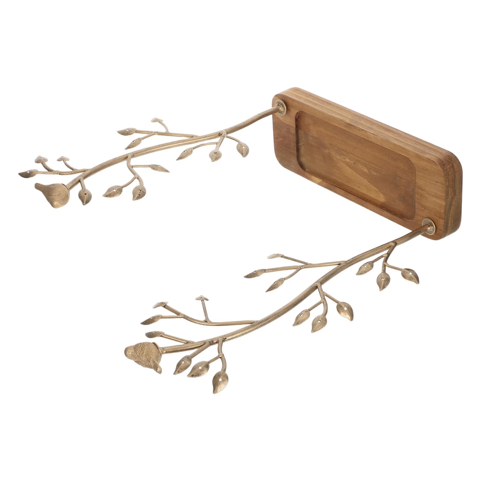 Alasum Eisen Schmuckständer Baum mit Holzsockel Ohrring und Halskettenhalter für Schreibtisch Dekorativer Schmuckorganizer mit Vogelmotiv