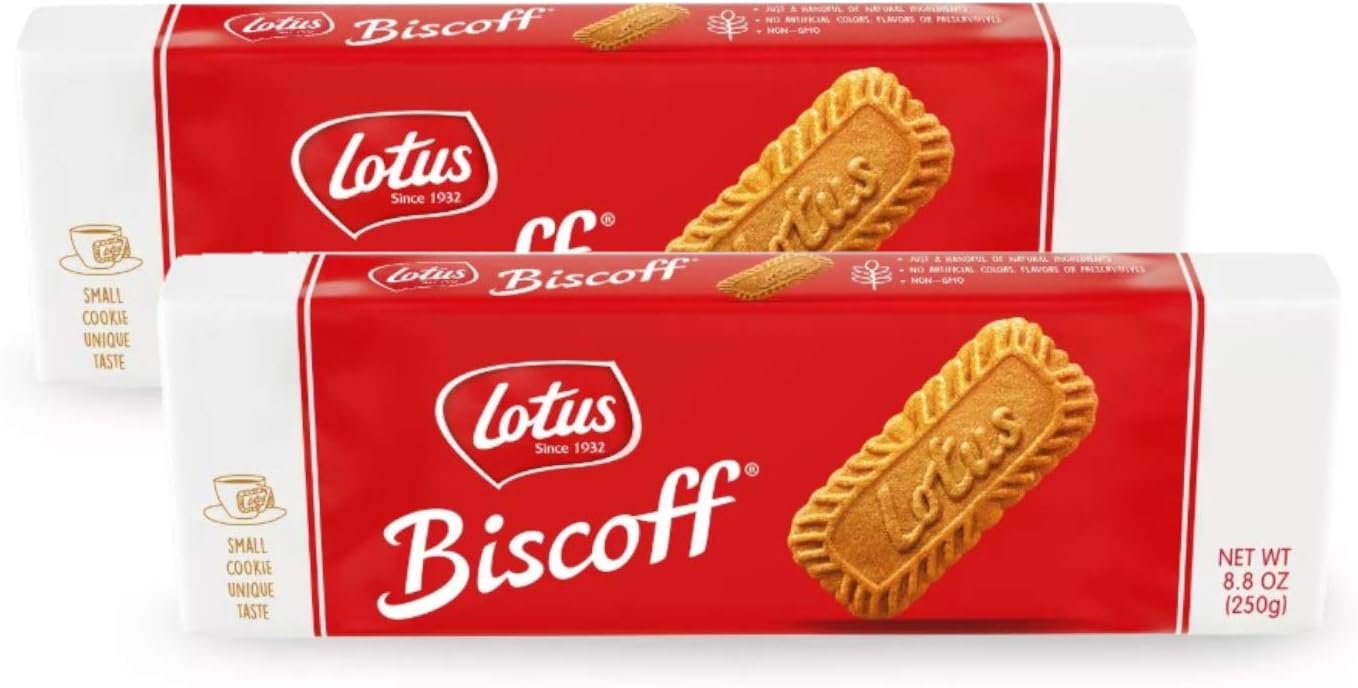 Lotus Biscoff Cookies – Caramelized Biscuit Cookies – 64 Cookies (2 packs of 32) – Vegan