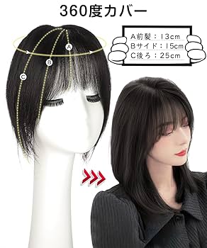 専用　ウィッグ 前髪付き　人毛100% ヘアピース Amazon.co.jp: ヘアピース 人毛 頭頂部 部分ウィッグ 前髪
