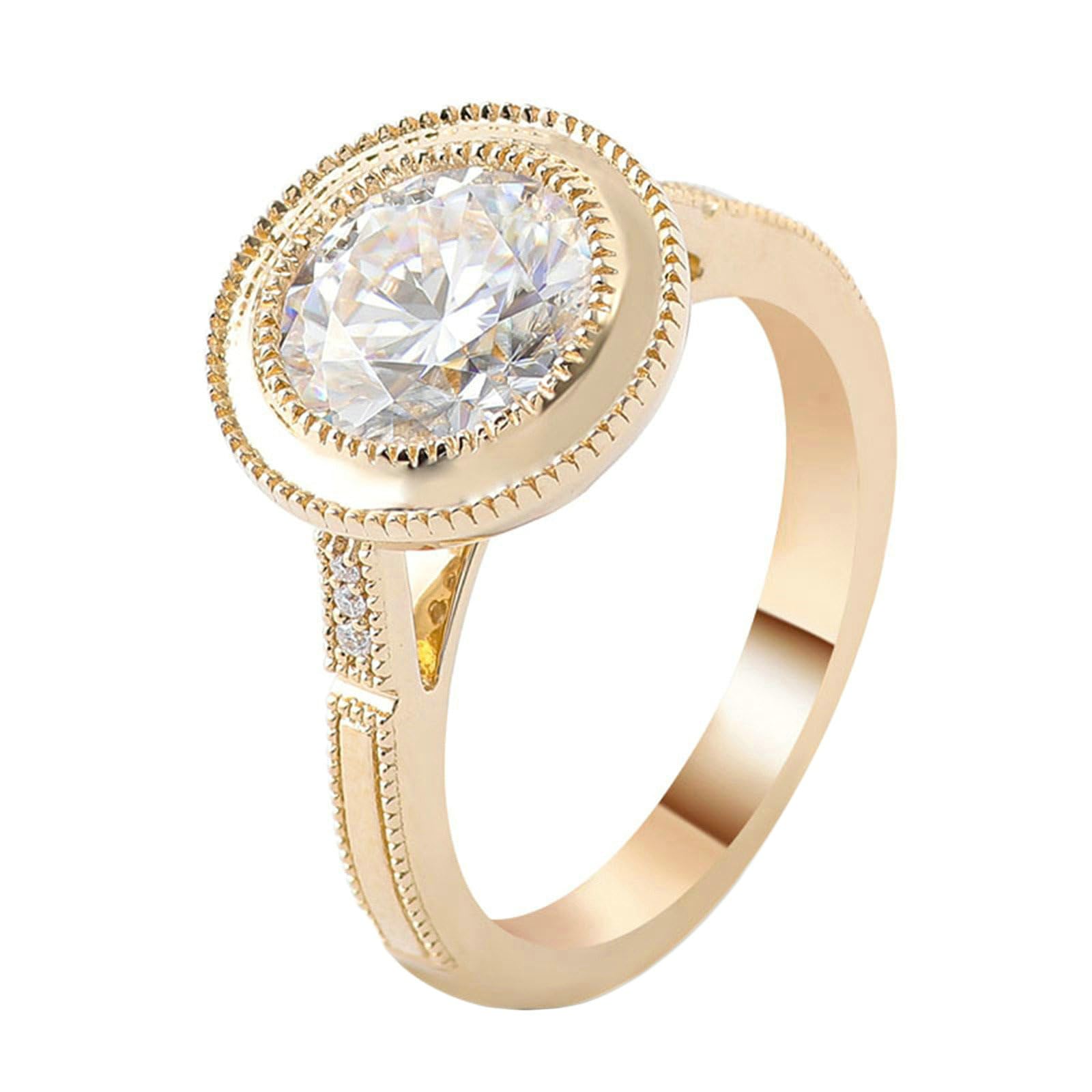 Bague de mariage en or 18 carats pour femme 1/2/3 carat taille ronde blanche moissanite bague de fiançailles élégante bague de fiançailles