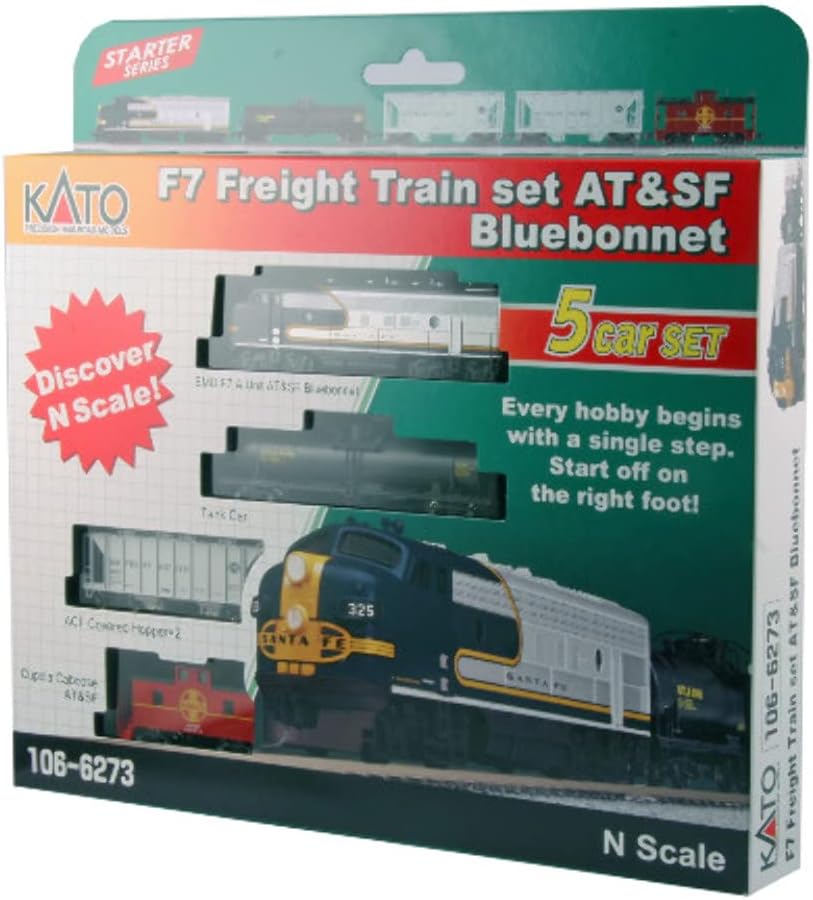 N F7 Freight Train Set - at&SF Bluebonnet w/Ready to Run DCC