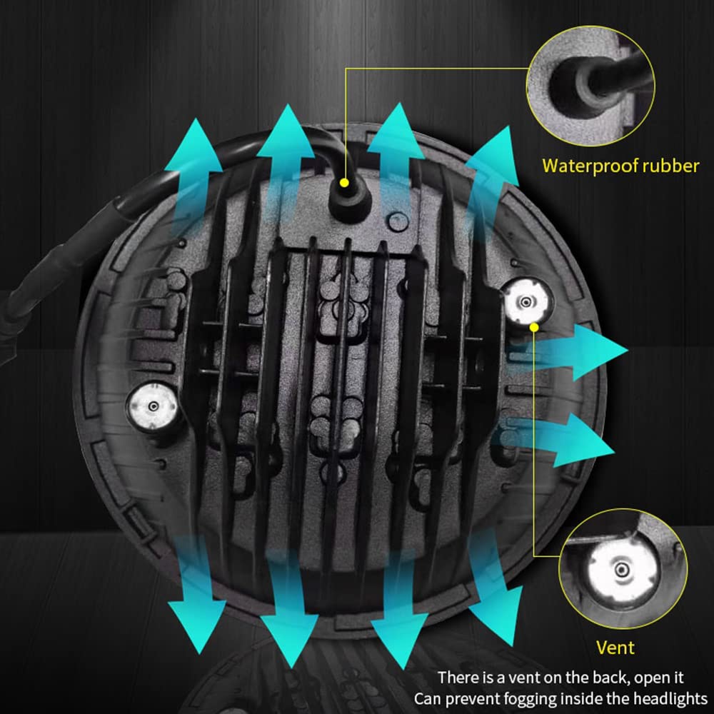 7 Calowy Samochód Motocykl Led żarówki Reflektorów Wysoka Martwa Wiązka RGB Led Okrągła Czaszka światła Halo Reflektory Dla Jeep Halle