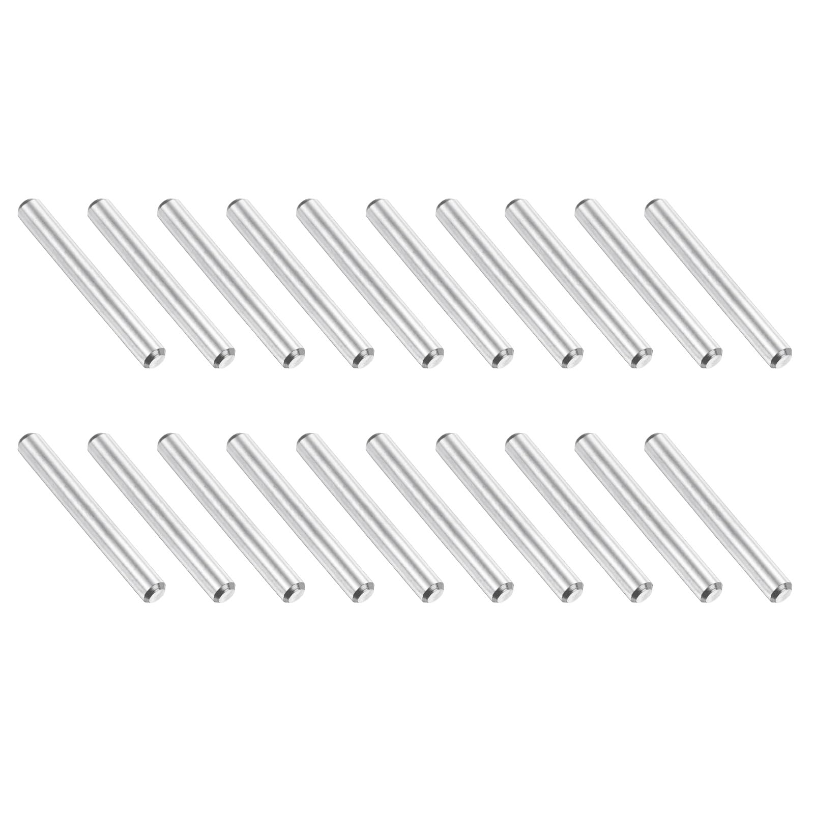 PATIKIL 20 Pcs Marine Grade 316 Stainless Steel Dowel Pins, 3mm x 25mm Round Metal Rods Linear Rail Rod Shaft Solid Bar Stock for Pegs Support Shelves DIY Craft Gear
