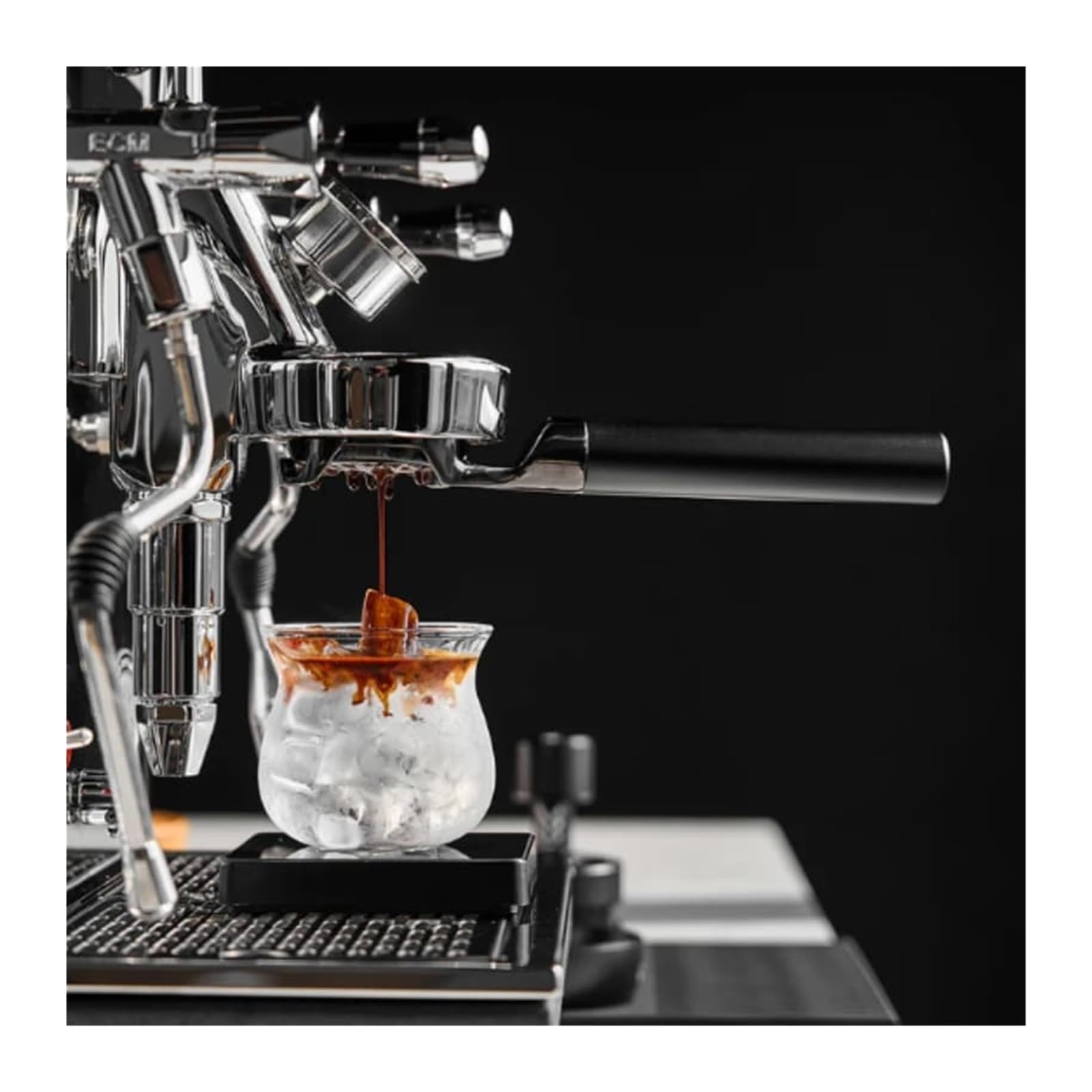 Kolba Do Espresso Bez Dna, Z Precyzyjnymi Filtrami Koszowymi, Głęboka Czerń Ze Stali Nierdzewnej, Kompatybilna IKAPE 58mm E61