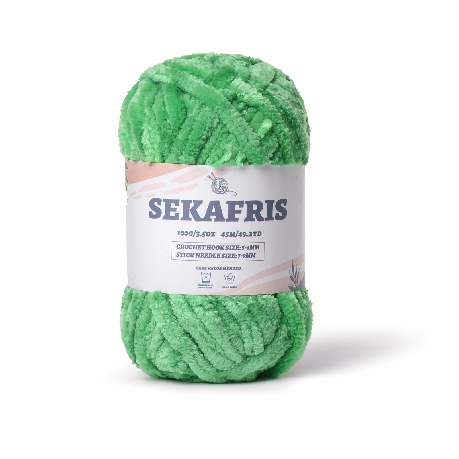 Chenille Velvet Soft Yarn Christmas Green 1 Pack