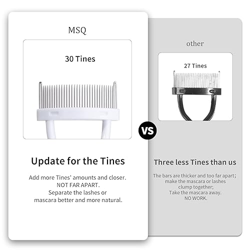 Miniatura 6 de Peine de pestañas MSQ Separador de pestañas, aplicador de rímel, definidor de pestañas con cubierta de peine diseñado por arco, herramienta de