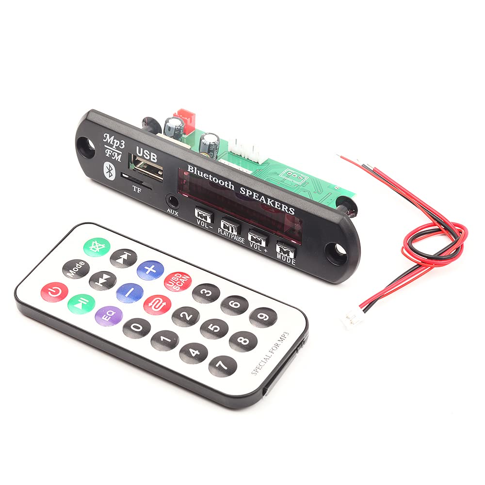 QIYQTIG 12V Bluetooth 5.0 MP3 Audio Decoder Board Module for Car USB MP3 Player TF Card Slot USB FM Remote Controller Decoding Board