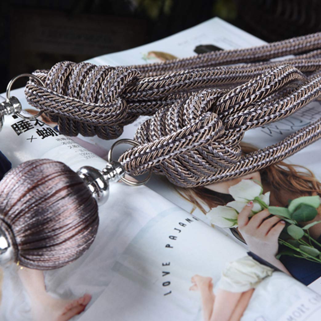 1 paire d'embrasses de rideaux à pompons uniques en forme de citrouille à suspendre (gris foncé)