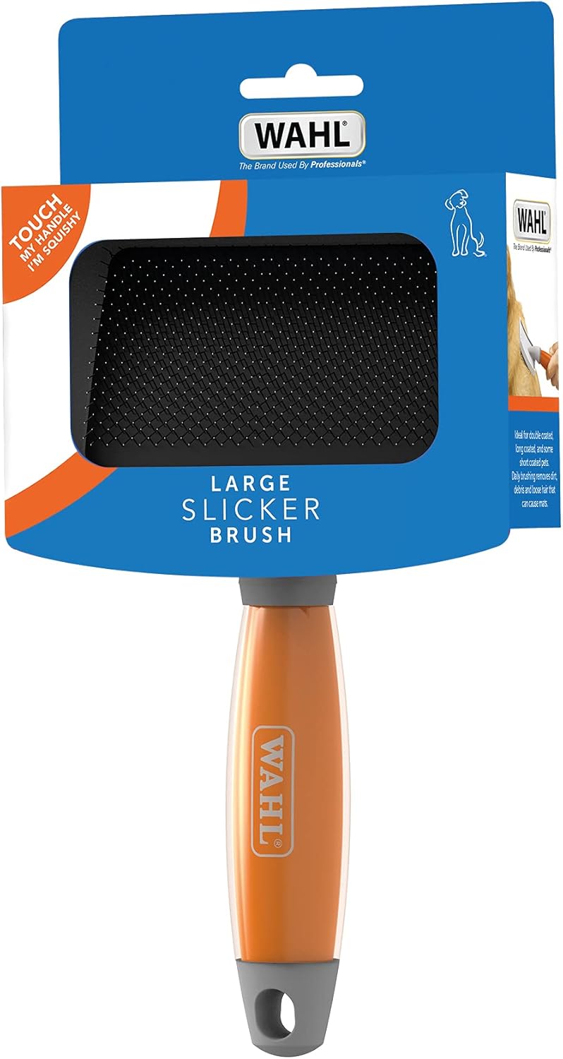 Wahl Large Slicker Brush, Professional Grooming Brush, Pet Brush for Dogs and Cats, Grooming Tools for Pets, Slicker Brushes for Long Short Haired Animals, Gel Handle 7