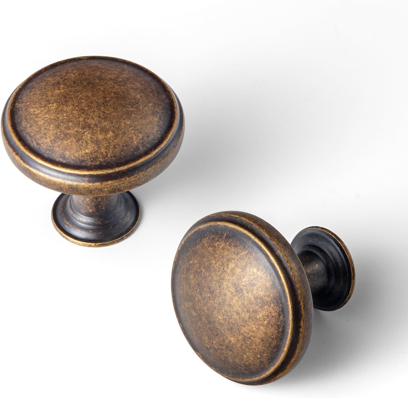 Goo-Ki 12 Pack Champagne Bronze Drawer Knobs Kitchen Cabinet Knob Hardware - Single Hole Retro Bar Handles Pull for Closet Wardrobe Dresser Cupboard, 6781CB-DK