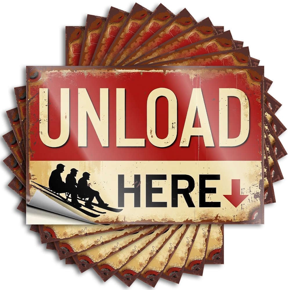 Fzfn Boys Colour Unload Here. Case Motivational - Teenage Room Decor Sticker Self Adhesive Sticker(6X9cm)