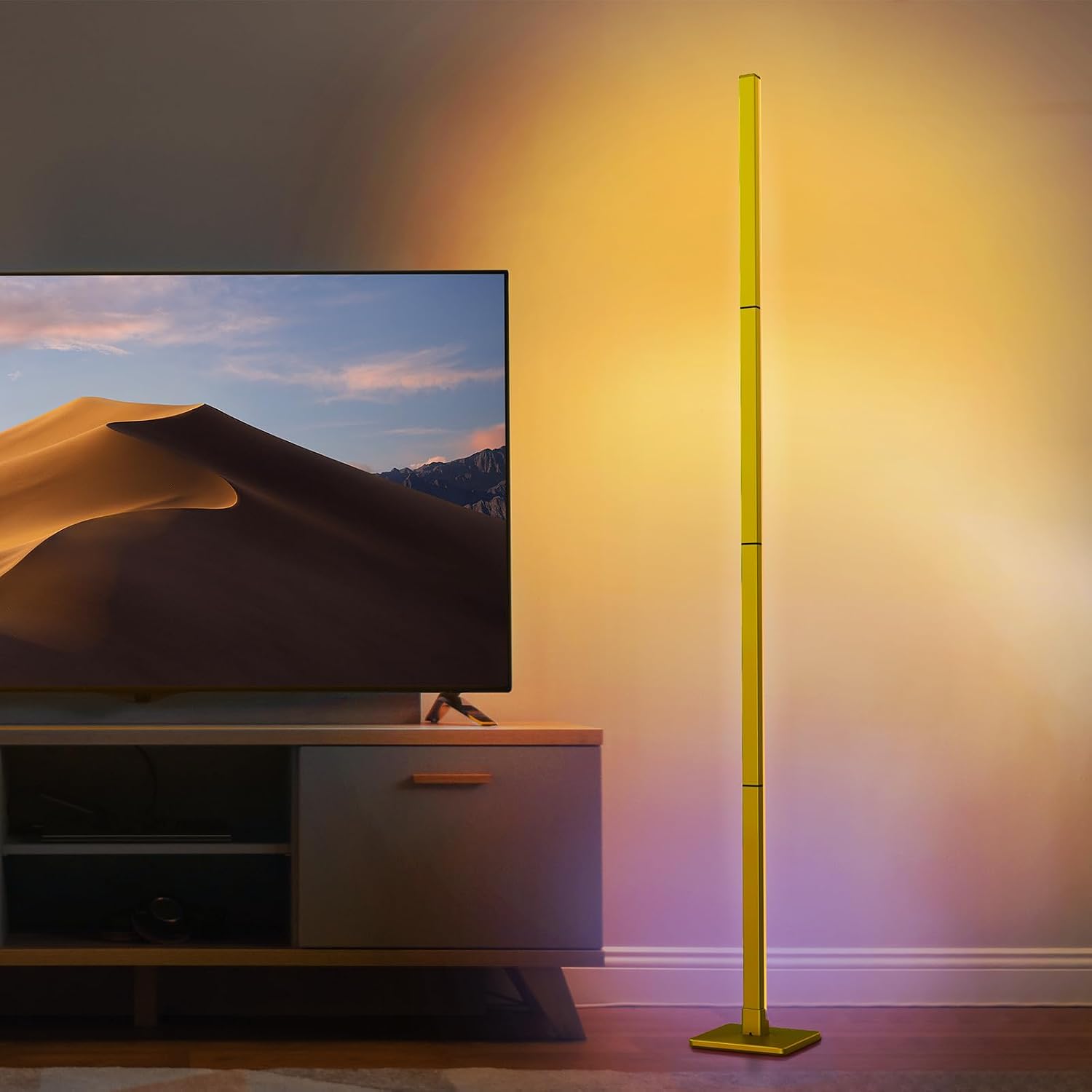ibaye Create a Luxurious Atmosphere with The LED Corner Floor Lamp: WiFi App Control and Voice Compatibility-Gold