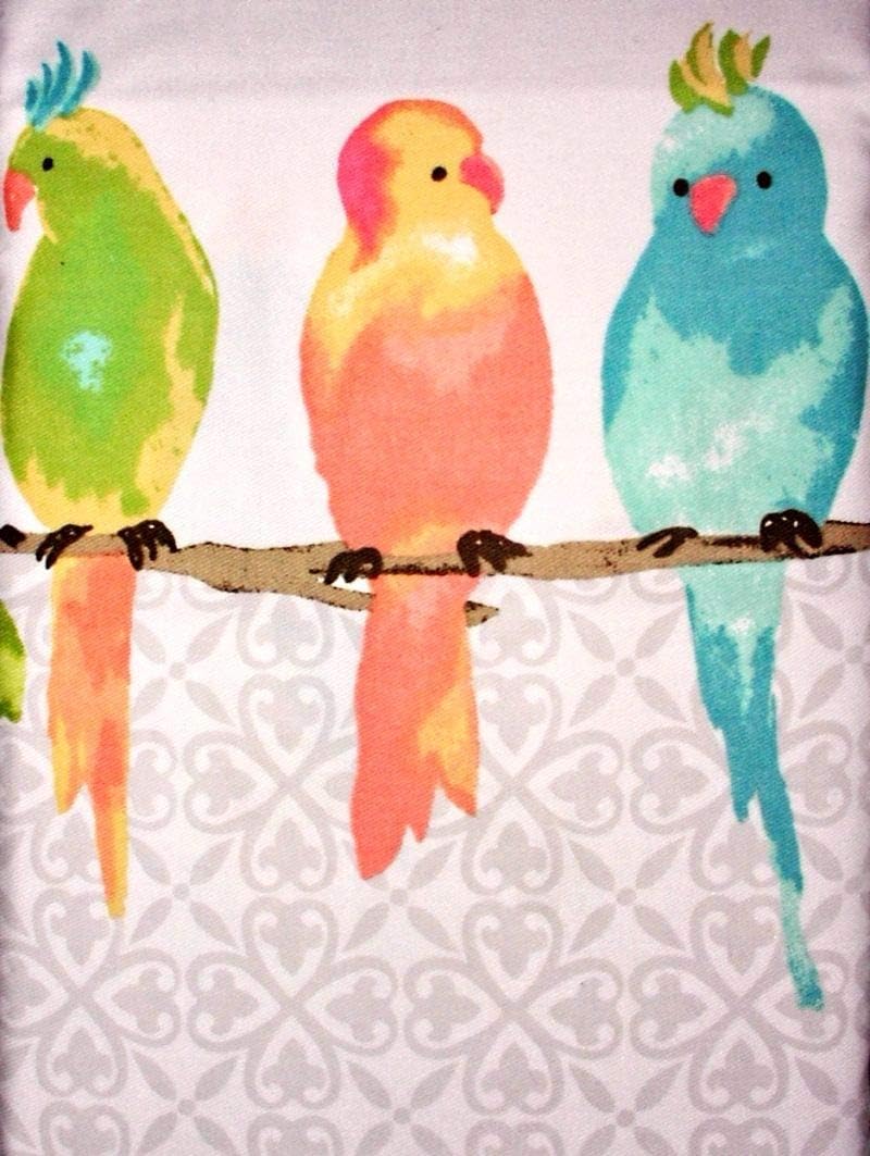 Cynthia Rowley Shower Curtain Parakeets Parrots Quatrefoil