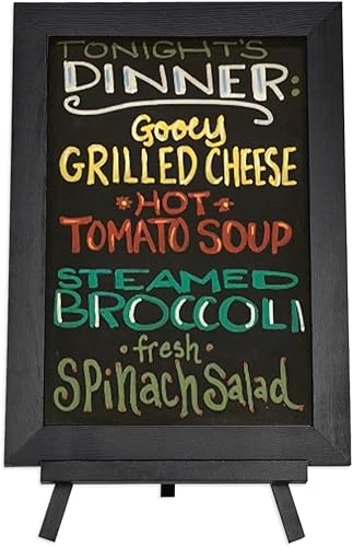 Letrero de pizarra para mesa, pizarra de madera de pino maciza negra de doble cara, 8.7 x 12.6 pulgadas, pequeña encimera de cocina, decoración para