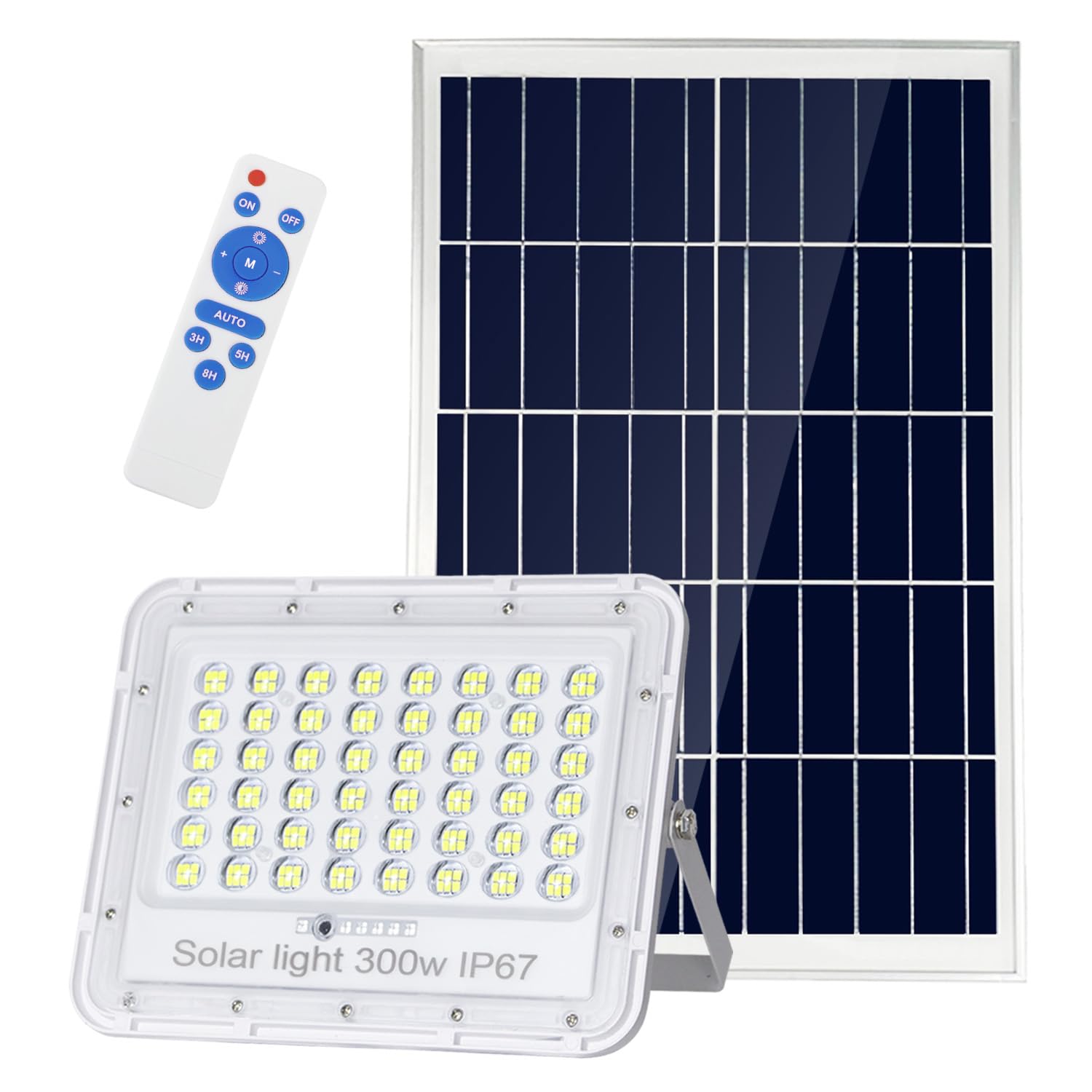TIN SUM SOLAR ENERGY 300W Faretti Solari A Led Da Esterno, 24000Lumens Luce Fredda Di Inondazione Esterna IP67