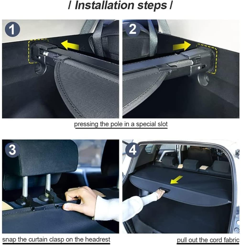 LUMZAG Étagère Arrière Rétractable De Coffre pour Peugeot 5008 2017-2022, Bagages Housse Colis Rideau de Rangement Partition Panneau