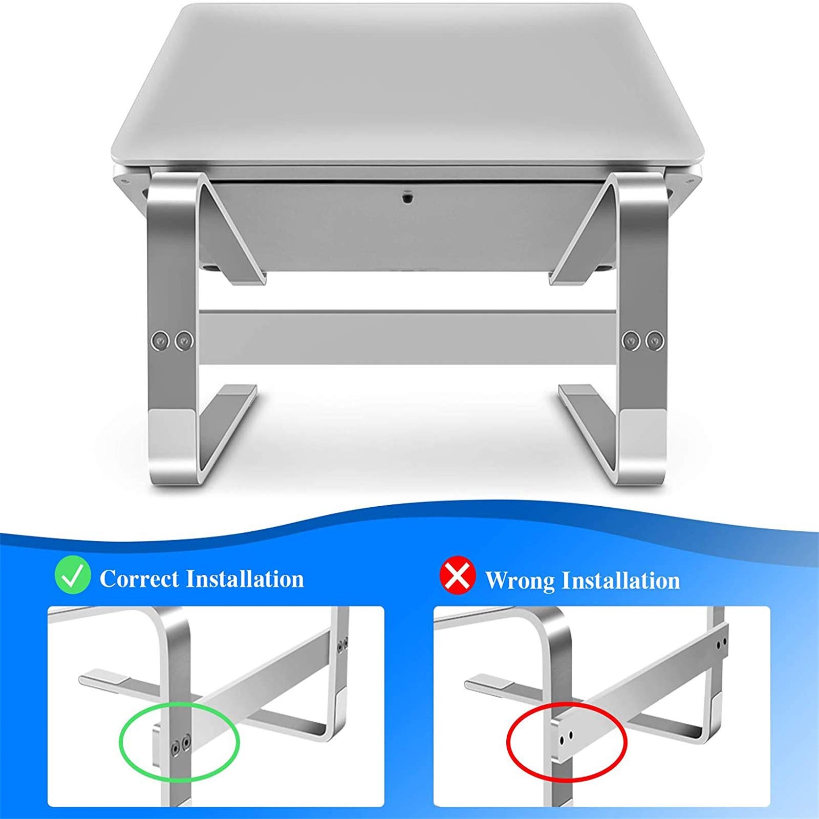 Supporti per Notebook,Supporto Portatile Pieghevole per Computer Portatile,Supporto PC Portatile Regolabile Ergonomico in Alluminio, Supporto per Laptop per Laptop/Tablet (10-17 Pollici)