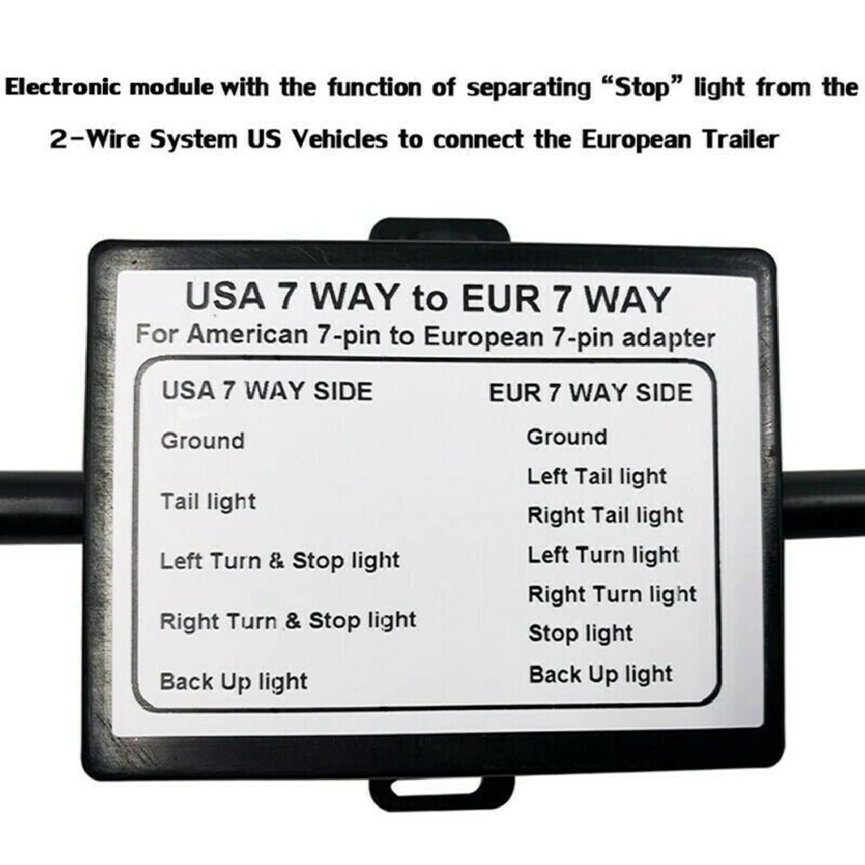 lascivious 10X USA do UE Konwerter śWiatłA Przyczepy US 7-Stykowe Gniazdo Ostrza na 7-Pinową OkrąGłą Wtyczkę UE