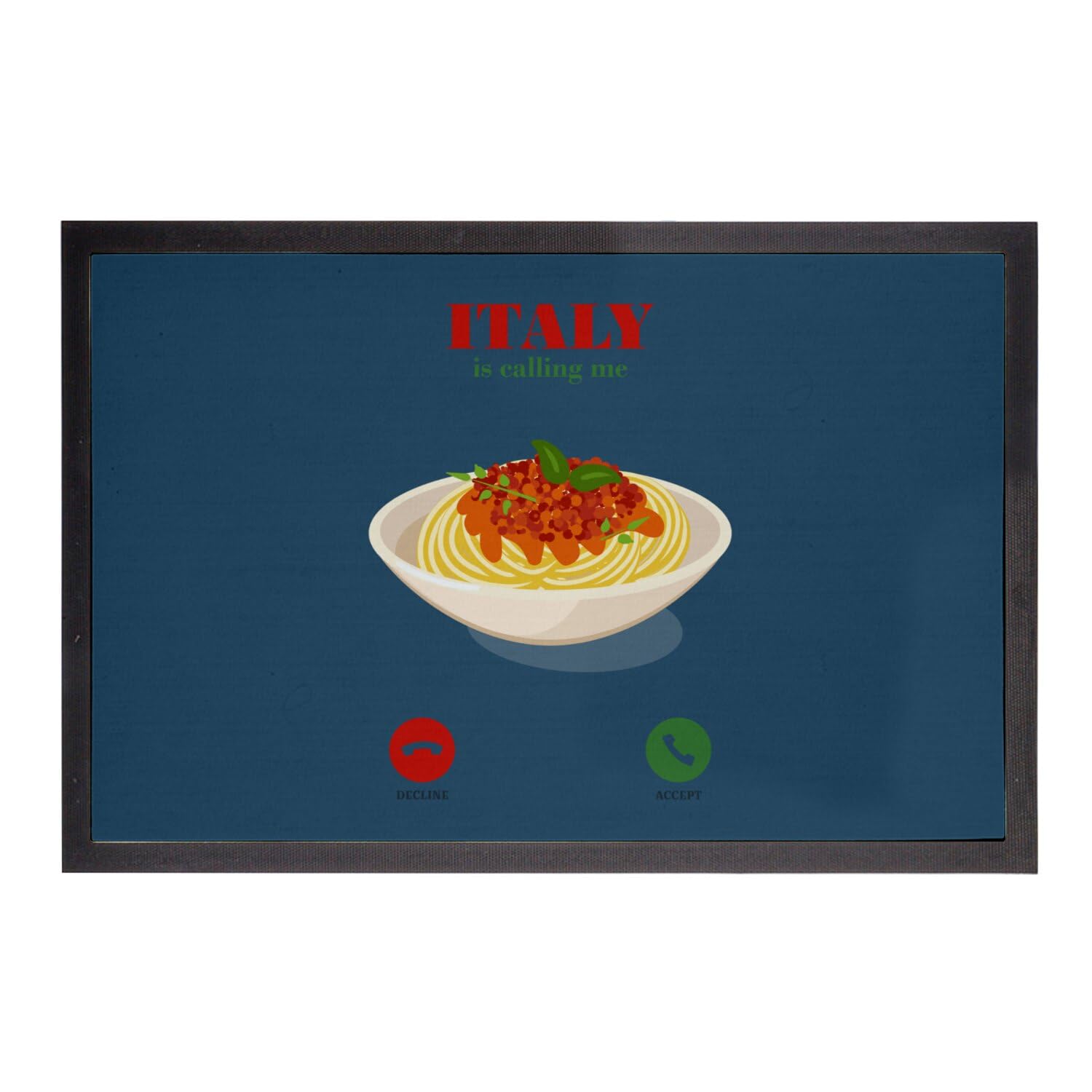 Paillasson Bleu original avec motif Spaghetti pour une déco cuisine