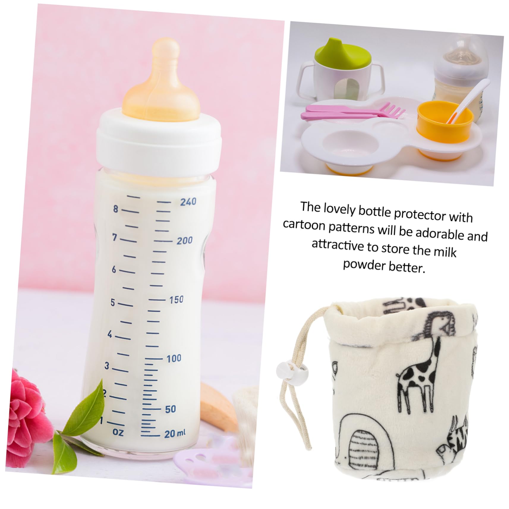 Toyvian Lot De 3 Housses De Biberons Décoratives pour Bébé Adorables Respirants pour Biberons 2 Pièces X 3