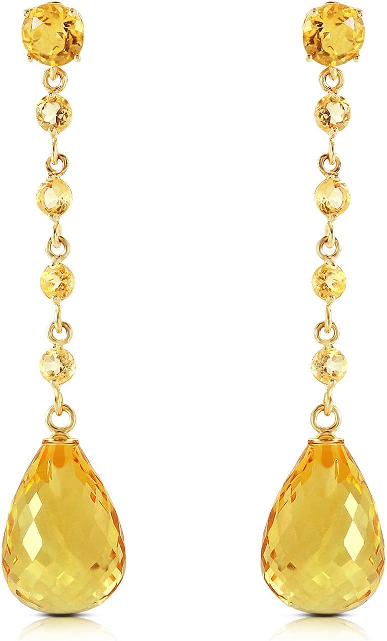 Galaxy Gold GG 14k Yellow Gold Chandelier Earrings with Citrines - Image 3