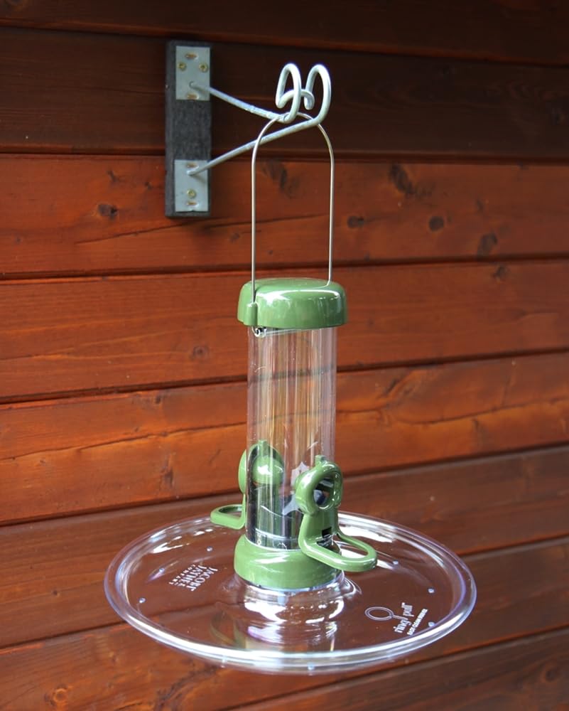 Futtersäule Ring-Pull mini mit T-Träger, Futterteller und Fülltrichter Vogelfutterspender wetterfest Futtersäulensystem für Außenwände