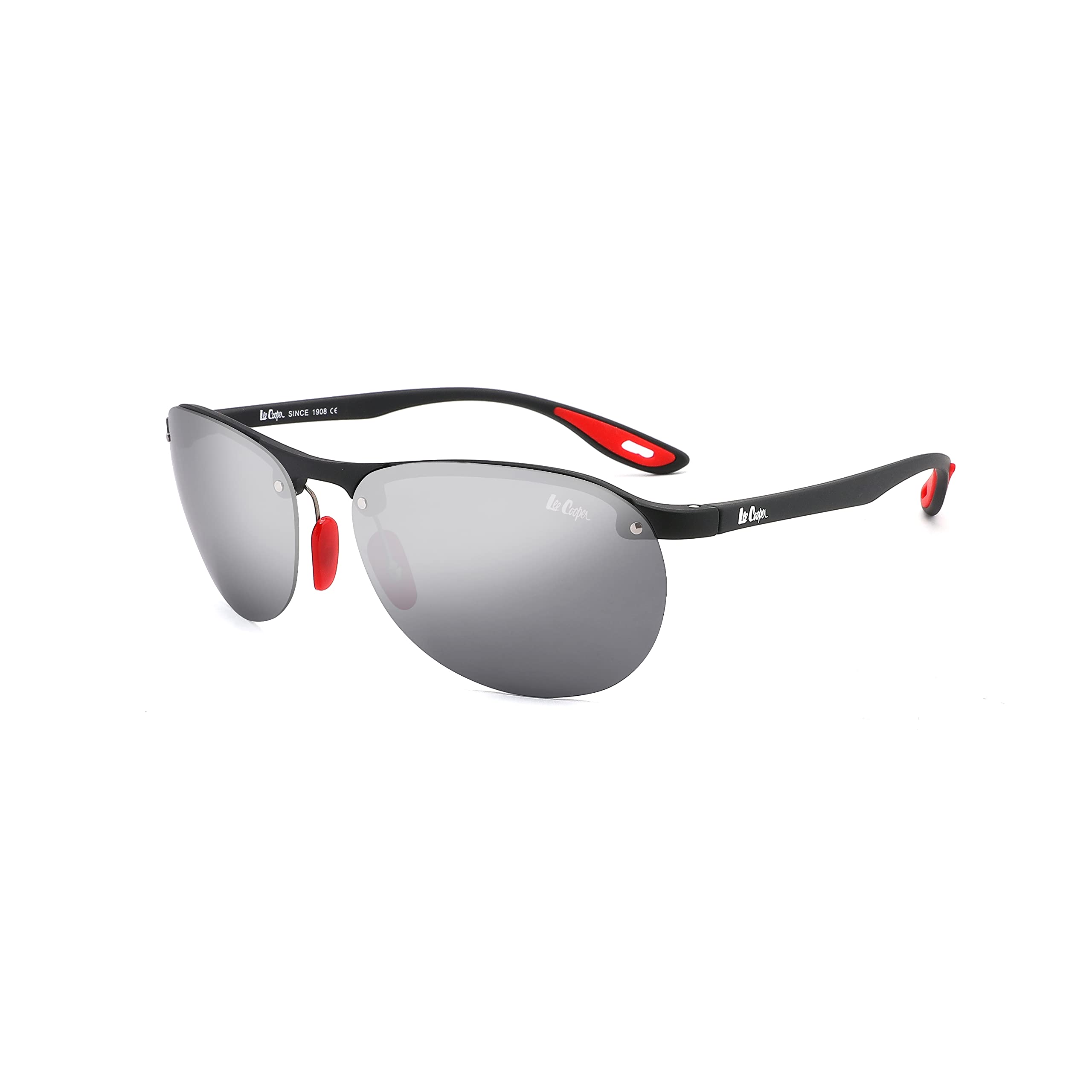 Lee CooperMens fashion Polarised Sunglasses Grey With Silver Mirror Lens LC1020C03, One Size
