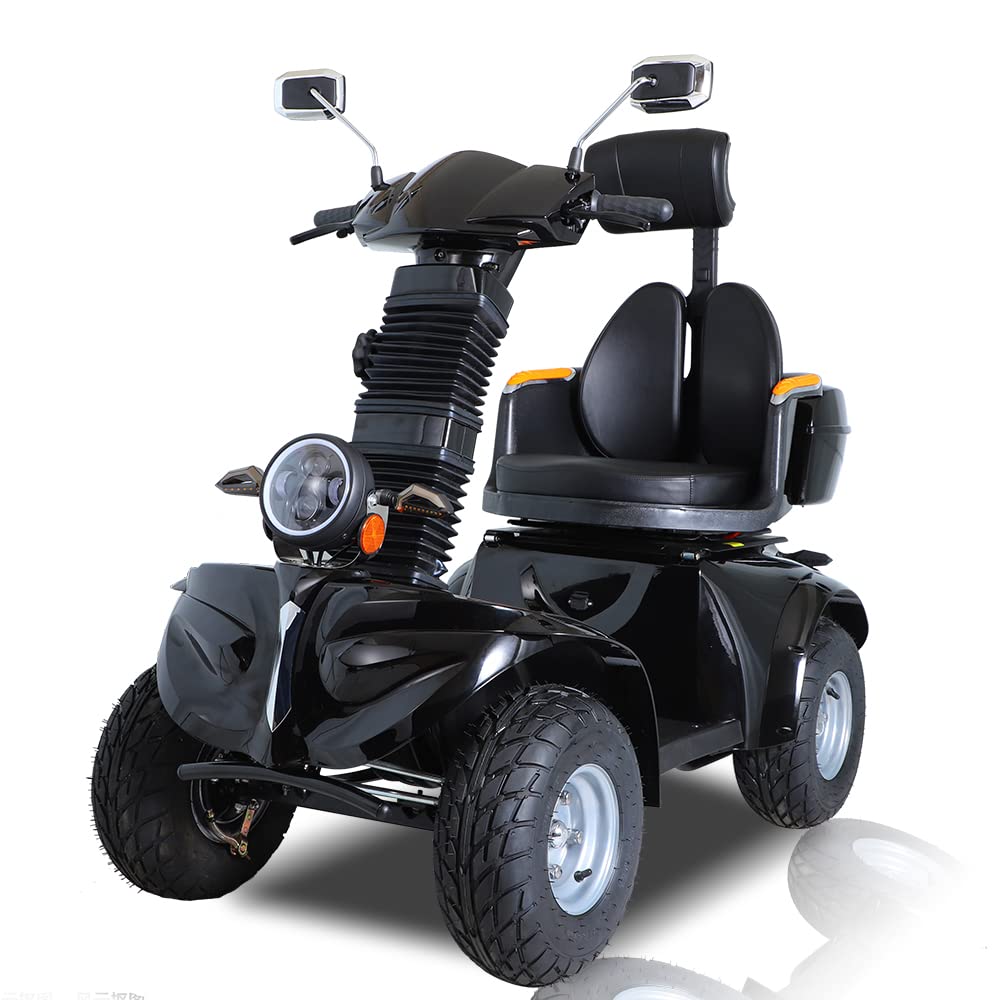 Heavy Duty Mobility Scooters for Seniors & Adults 500lbs Capacity - Electric Powered Wheelchair Device -All Terrain Off Road Mobility Scooter for Travel, USB Charger Port Remote Key (1000W Motor)