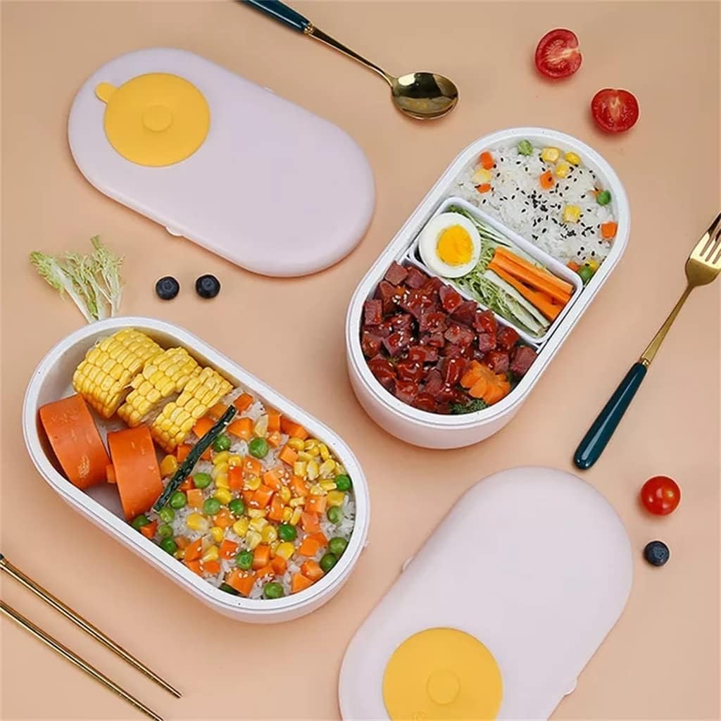 Electric Rice Box Portable Rice Cooker Heating Bento Box Food Warmer Water-free Warming Pot, 1